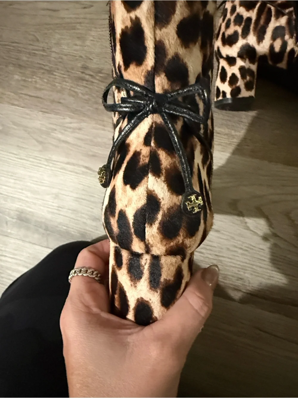 Tory Burch Leopard Print Ankle Boots 5.5